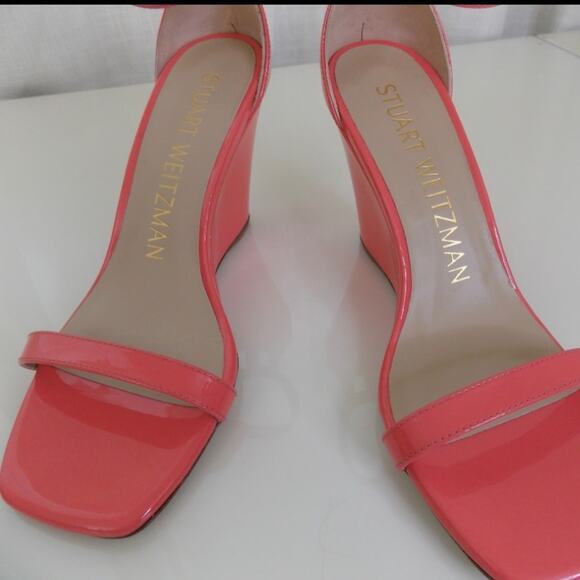 Stuart Weitzman Nudistcurve 85 Wedge Heels Salmon Womens 6 Like New - Picture 7 of 12